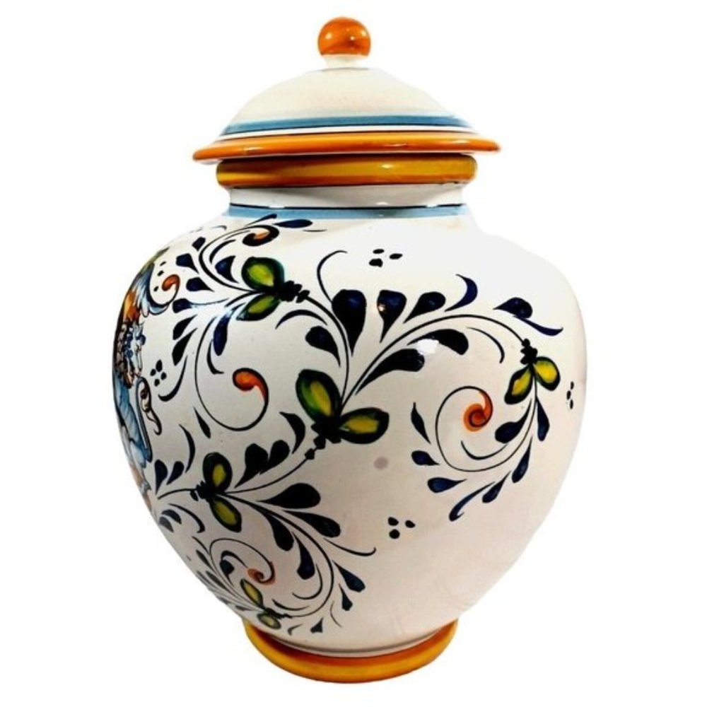 Intrada Toscana Lion Fleur de Lys Crest Cookie Biscotti Jar Vase … - Picture 6 of 14